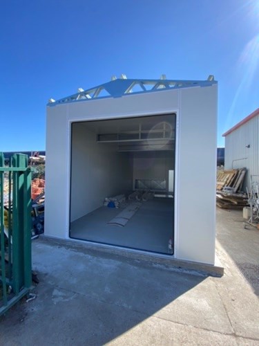 External spray booth installed by Todd Engineering