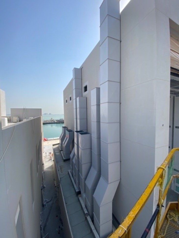 We are almost complete with the installation for the Kingdom of Bahrain as part of a Government project.  This unique Titan with twin side extraction will be used to spray boats for the new coast guard base at Muharraq.