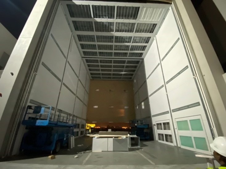 Large commercial spray booth installed by leading spray booth manufacturers Todd Engineering