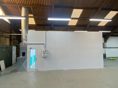 sie view of spray booth installed by Todd Engineering